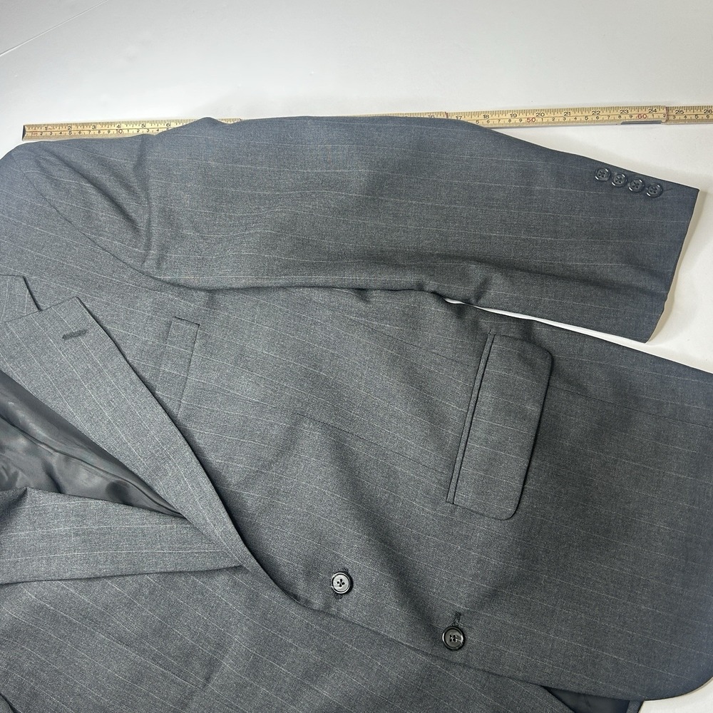 Vintage Burberrys Patrick James Charcoal Pinstripe Wool Suit Jacket Blazer 42L - Picture 15 of 16